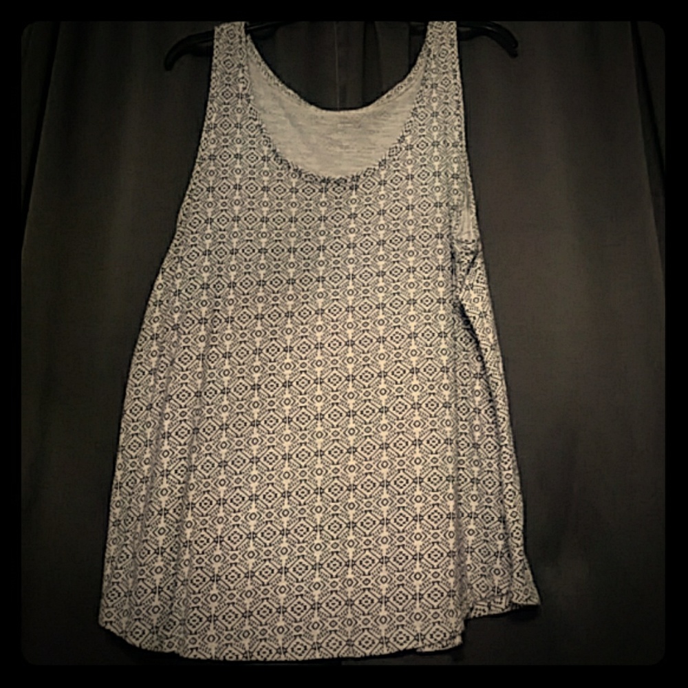 Black and white tribal print tank